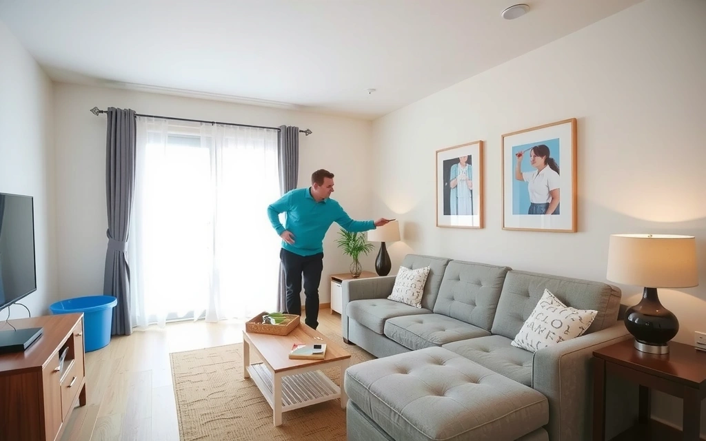 Ilustrace standardního úklidu domácnosti