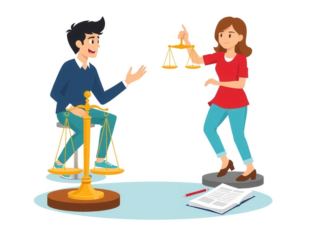 Ilustrace řešení sporů a práva